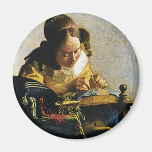 Aimant Le Lacemaker de Johannes Vermeer (vers 1670)