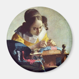 Aimant Le Lacemaker, Français La Dentelière, De Vermeer