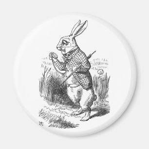 Aimant Le lapin blanc avec montre
