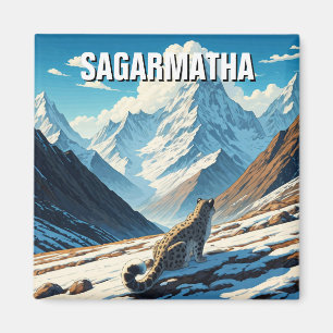 Aimant Le léopard des neiges du parc national de Sagarmat