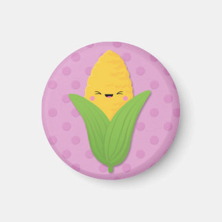 Aimant Le maïs de Kawaii sur la plaque de cuisson sur les
