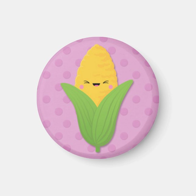 Aimant Le maïs de Kawaii sur la plaque de cuisson sur les (Devant)