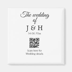 Aimant Le mariage d'ajouter le nom de couple QR code scan