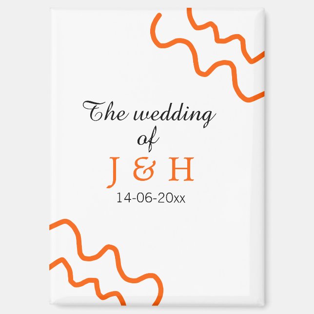 Aimant Le mariage d'ajouter nom de couple terre cuite noi (Recto)