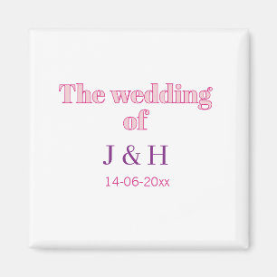 Aimant Le mariage du nom de couple lettre initiale date
