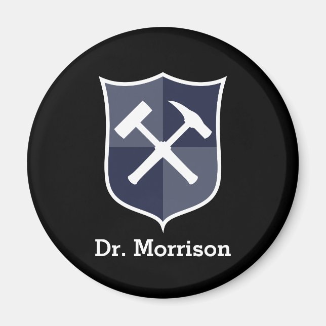 Aimant Le marteau de roche personnalisé du géologue et la (Devant)