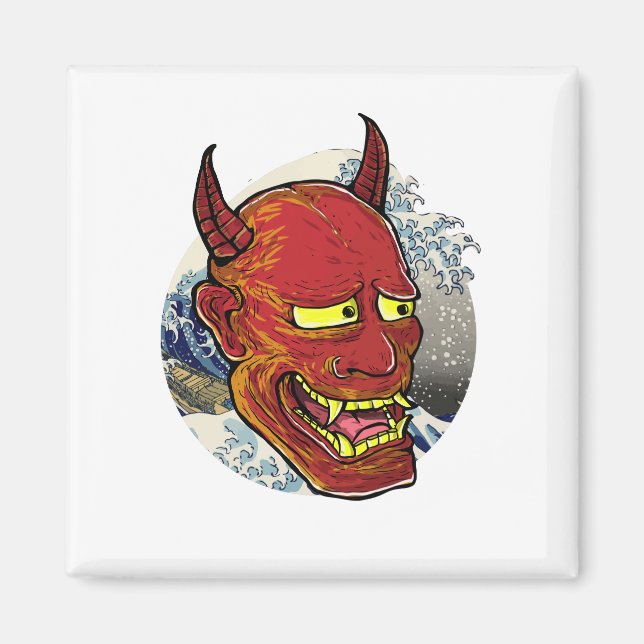 Aimant Le masque japonais Hannya (Devant)