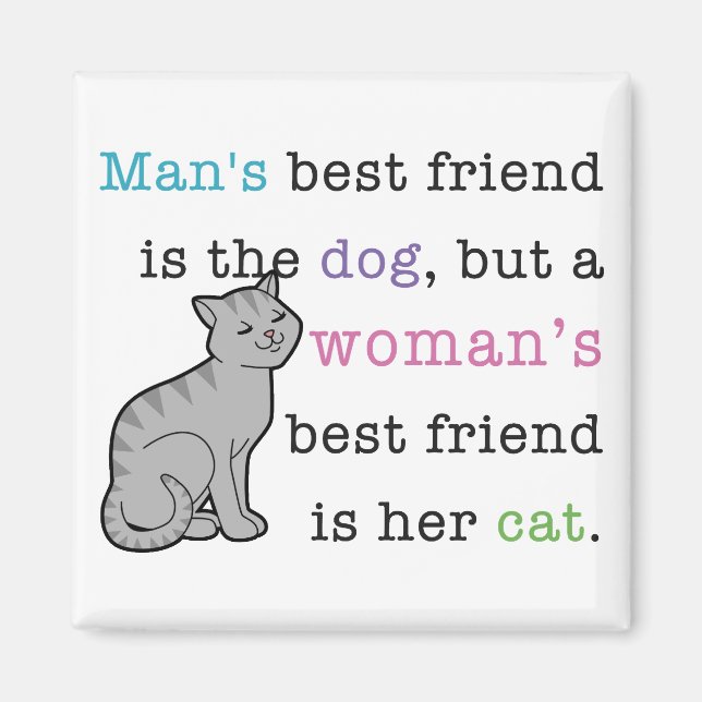 Aimant Le meilleur ami de la femme - Son chat (Devant)