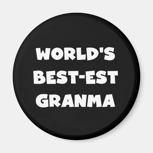 Aimant Le meilleur Granma noir et blanc du monde (Devant)