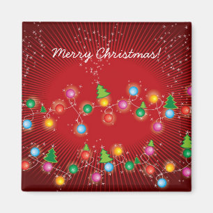 Aimant Le mini arbre de scintillement de X'mas allume