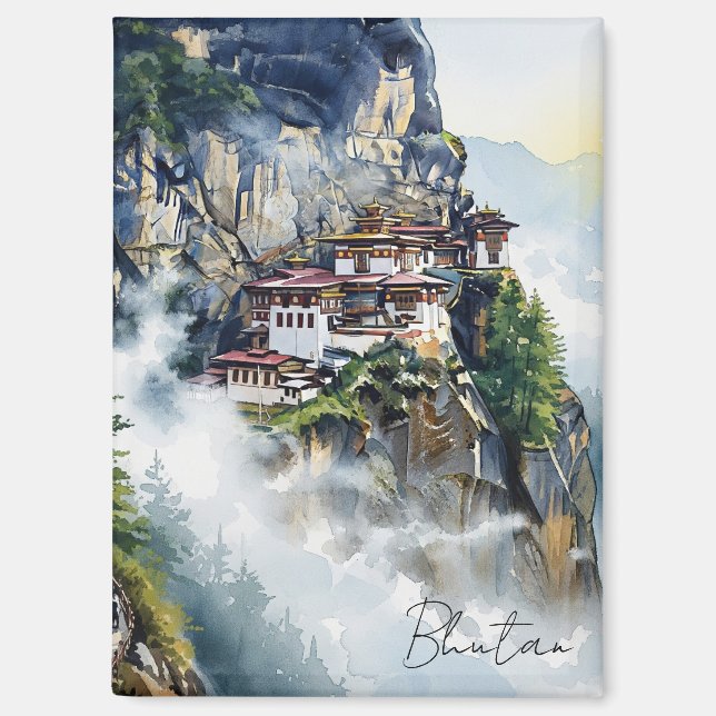 Aimant Le monastère des nids de tigres du Bhoutan (Recto)