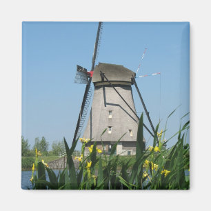 Aimant Le moulin à vent de la Hollande fleurit l'aimant
