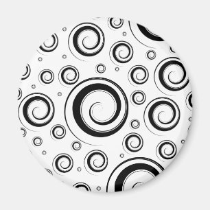 Aimant Le multiple tourbillonne noir et blanc