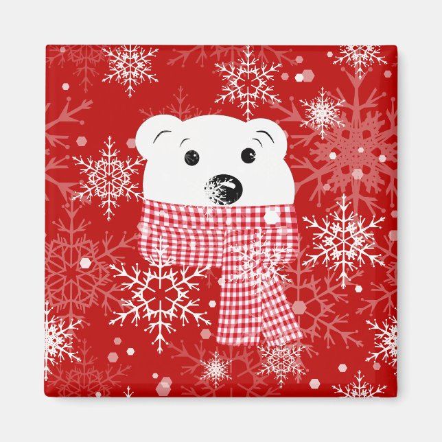 Aimant Le museau d'un ours polaire, Noël (Devant)