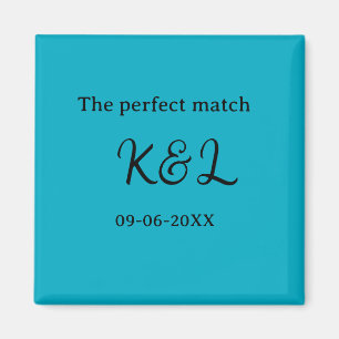 Aimant Le nom du couple parfait lettre date bleu sim