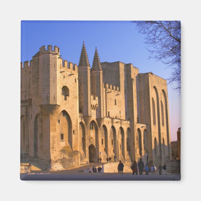 Aimant Le Palais des Papes à Avignon avec des gens (Devant)