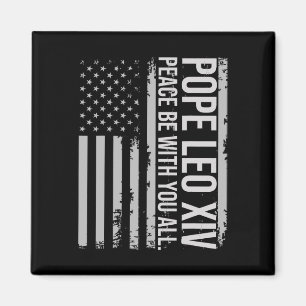 Aimant Le Pape Leo Xiv 14ème Pape Américain Drapeau Vin