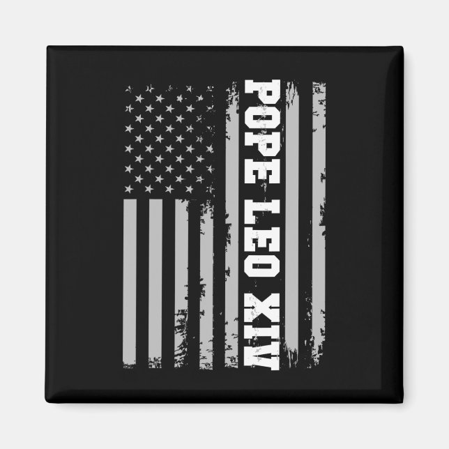 Aimant Le Pape Leo Xiv 14ème Pape Américain Drapeau Vin (Devant)