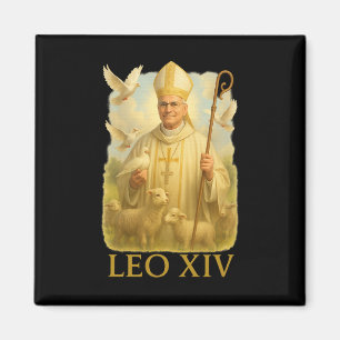 Aimant Le Pape Leo Xiv Doves - Christian Catholic Faith I