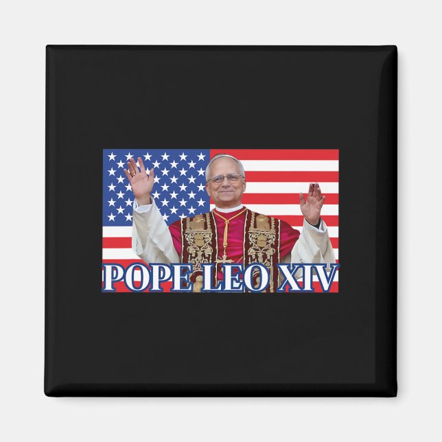 Aimant Le Pape Leo Xiv Nouveau Pape Premier Pape Américai (Devant)