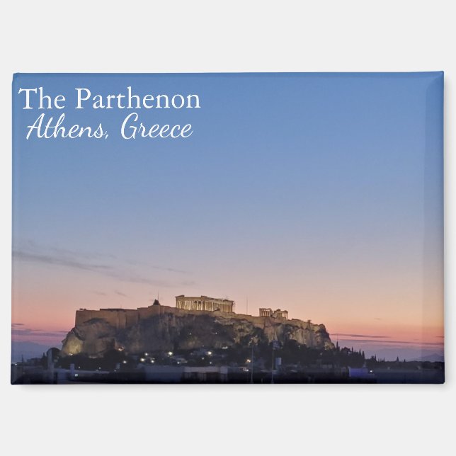 Aimant Le Parthénon Grèce au coucher du soleil Souvenir M (Recto)