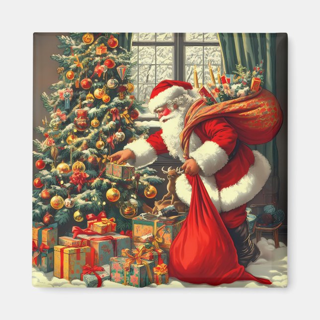 Aimant Le Père Noël apporte la joie aux enfants (Devant)