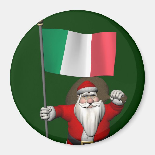 Aimant Le Père Noël Avec L'Ensigne D'Italie (Devant)