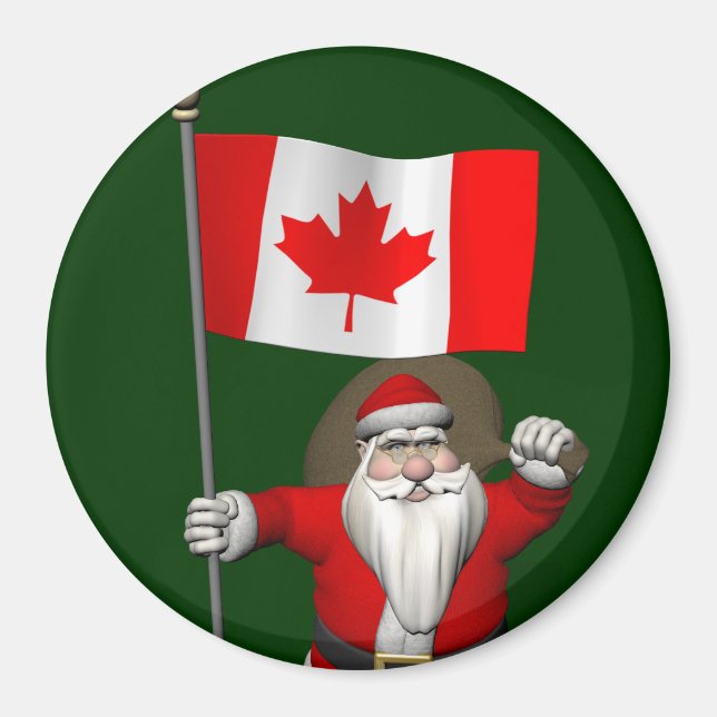 Aimant Le Père Noël Avec L'Ensigne Du Canada (Devant)