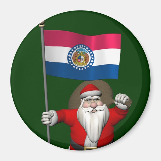 Aimant Le Père Noël Avec L'Ensigne Du Missouri (Devant)