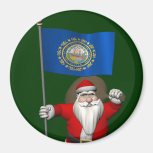 Aimant Le Père Noël Avec L'Ensigne Du New Hampshire