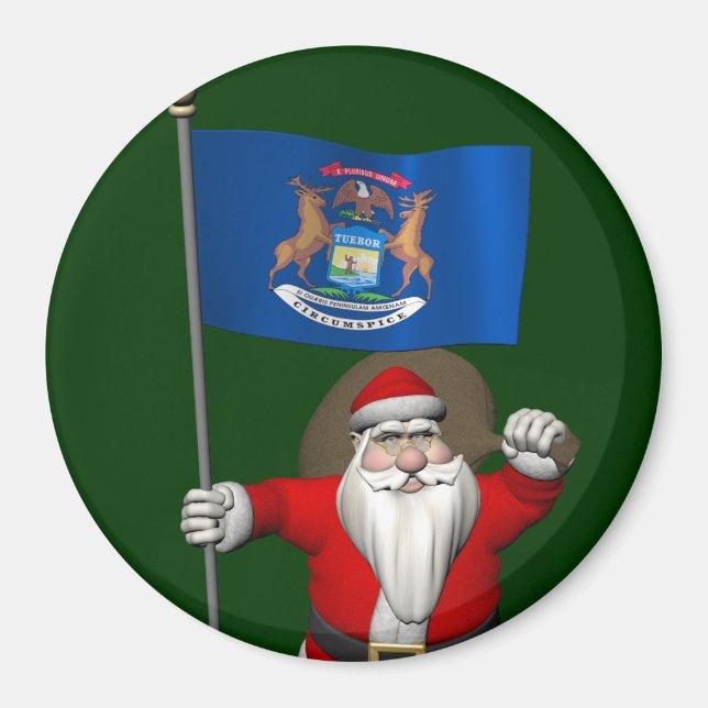 Aimant Le Père Noël Avec L'Entrée Du Michigan (Devant)