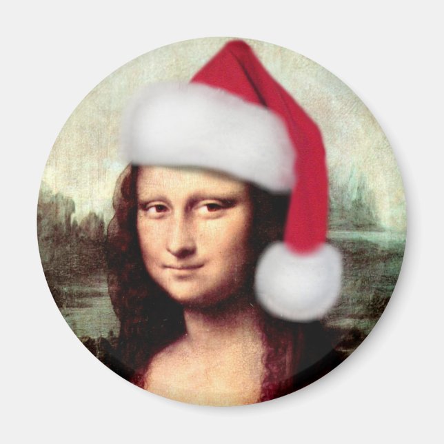Aimant Le Père Noël de Mona Lisa (Devant)