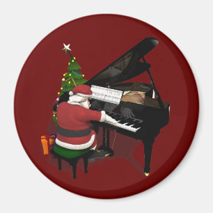 Aimant Le Père Noël Jouer Piano