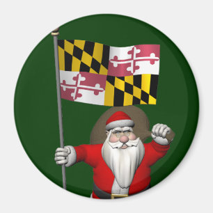 Aimant Le Père Noël patriotique visite le Maryland
