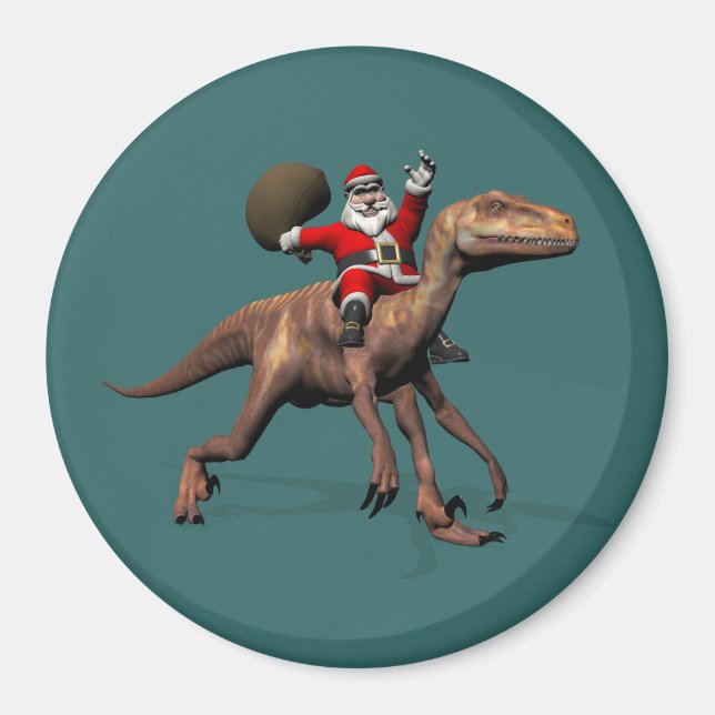 Aimant Le Père Noël Se Trouve Sur Deinonychus (Devant)