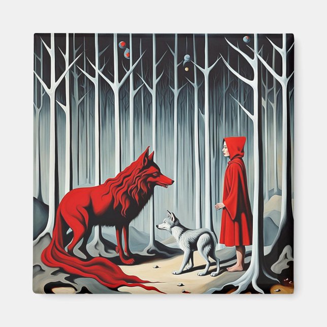 Aimant Le petit chaperon rouge rencontre le loup (Devant)