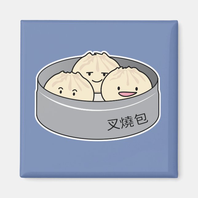 Aimant Le petit déjeuner chinois de dim sum de petit pain (Devant)