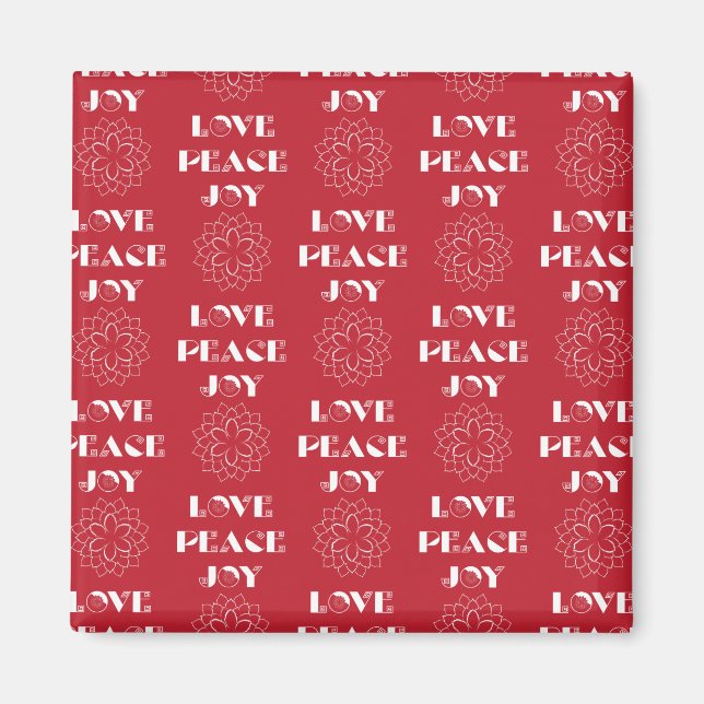 Aimant Le Petit Rouge et Blanc, Peace, Joy (Devant)