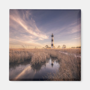 Aimant Le phare d'île de Bodie au coucher du soleil