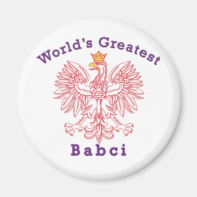 Aimant Le plus grand aigle rouge Babci du monde (Devant)