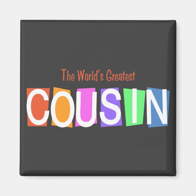 Aimant Le plus grand cousin du monde rétro (Devant)