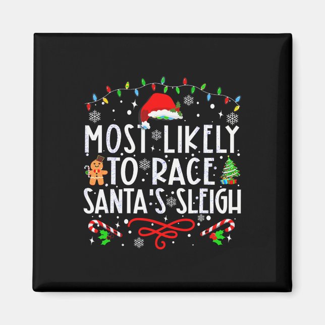 Aimant Le Plus Susceptible De Courir Le Traîneau De Noël  (Devant)