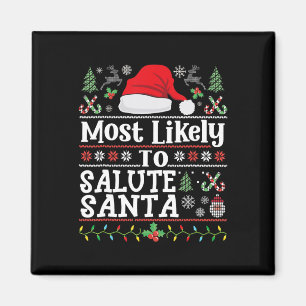 Aimant Le plus susceptible de saluer Père Noël- le bras d