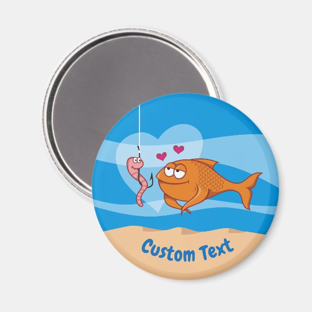 Aimant Le poisson et l'appât dans l'aimant (Recto/Verso)