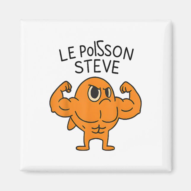 Aimant Le Poisson Steve Funny Cartoon de poisson musclé (Devant)