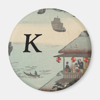 Aimant Le port de Kanagawa, Japon : Monogramme initial