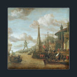 Aimant Le port de Rhodes<br><div class="desc">Le port de Rhodes | par Abraham Storck | Lieu de l'art : Musée municipal,  Macon,  France | Artiste néerlandais | Numéro de collection d'images : XIR226569</div>