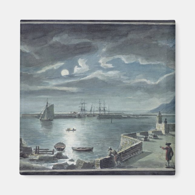 Aimant Le port et le Cobb, Lyme Regis par Moonlight (Devant)