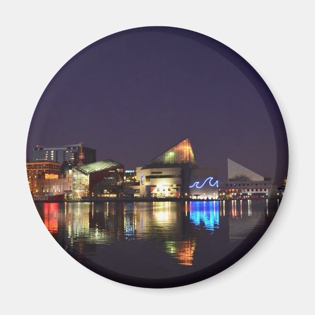 Aimant Le port intérieur de Baltimore à la nuit (Devant)
