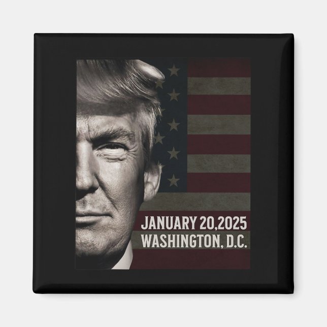Aimant Le Président Donald Trump 2025 Date d'ouverture (Devant)